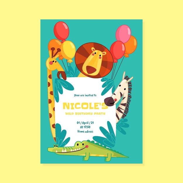 Invitación de diseño de feliz cumpleaños