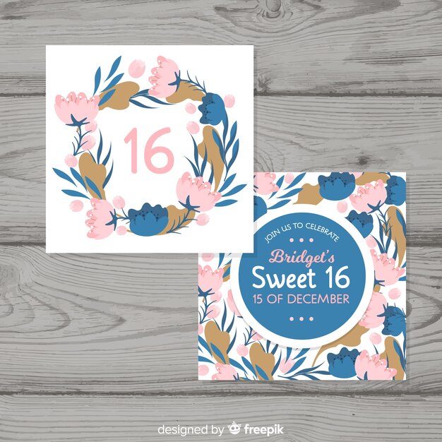 Invitación dulces dieciséis cumpleaños