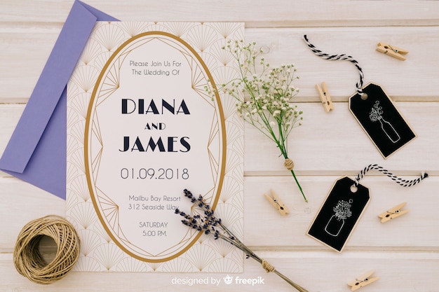 Invitación elegante de la boda