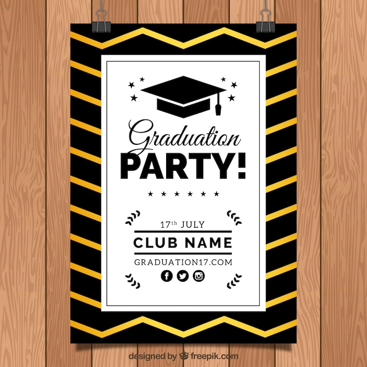 Vector gratuito invitación elegante de fiesta de graduación 