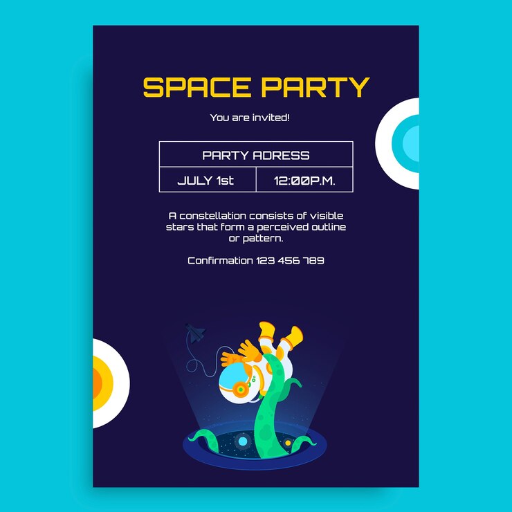 Vector gratuito invitación de espacio fresco futurista