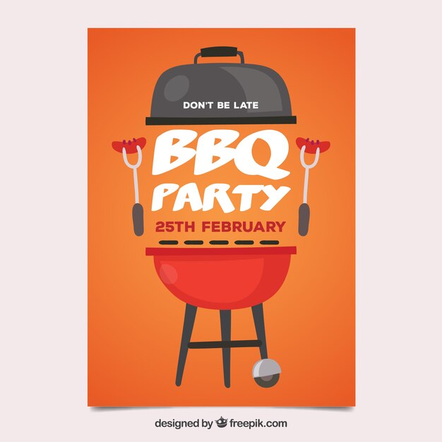 Invitación a la fiesta de barbacoa dibujada a mano
