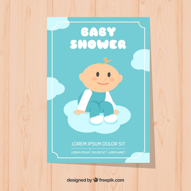 Invitación de fiesta del bebé con lindo niño