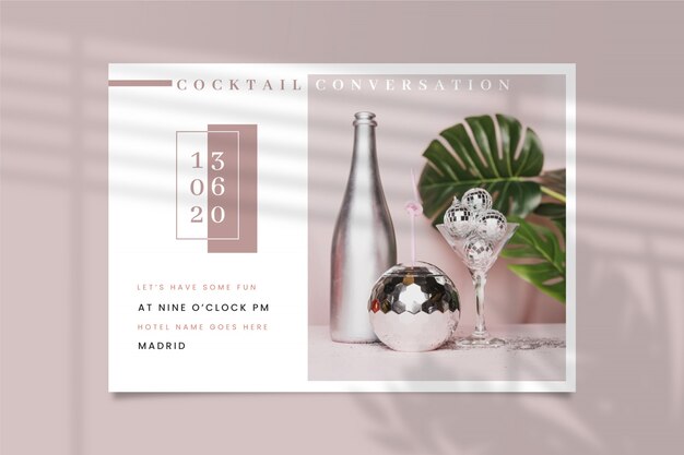 Invitación a fiesta con concepto de foto