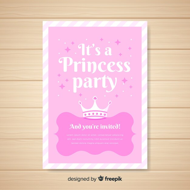 Invitación a fiesta de estilo princesa