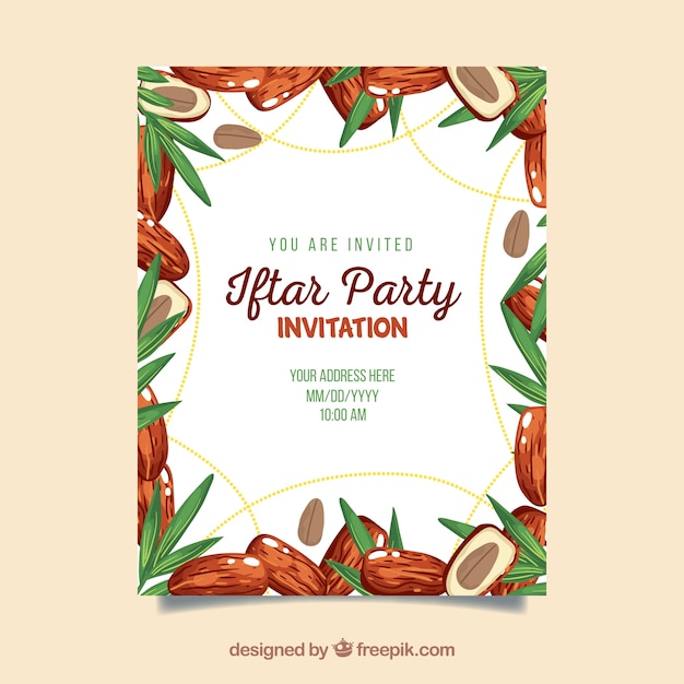 Invitación a la fiesta del Iftar con nueces