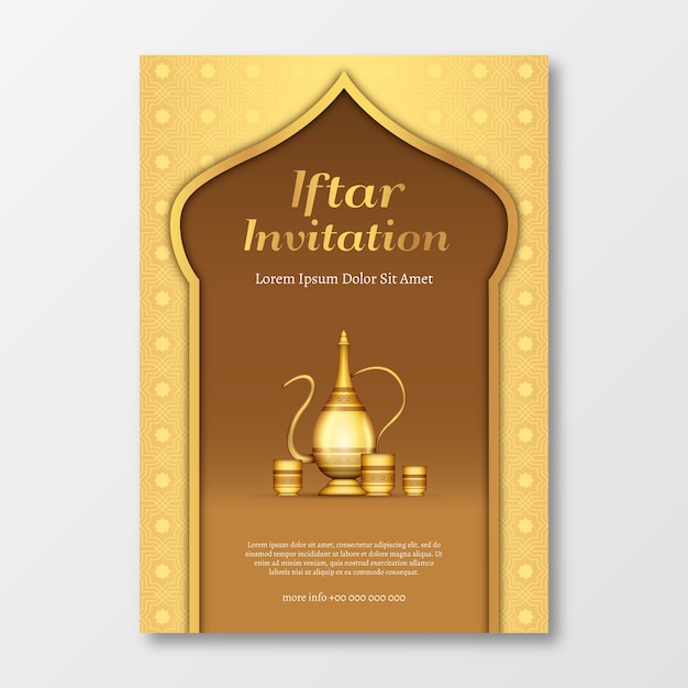 Invitación de fiesta iftar tradicional realista