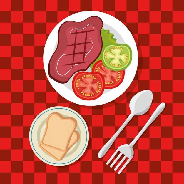 invitación de fiesta de picnic set iconos