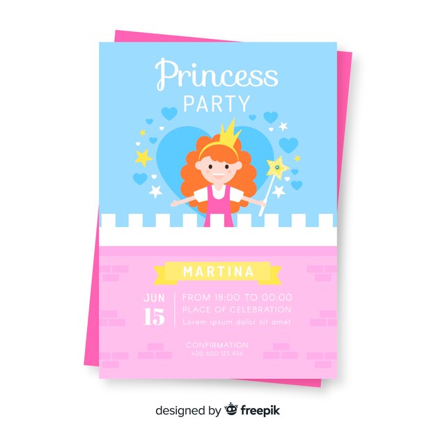 Invitación fiesta de princesas plana