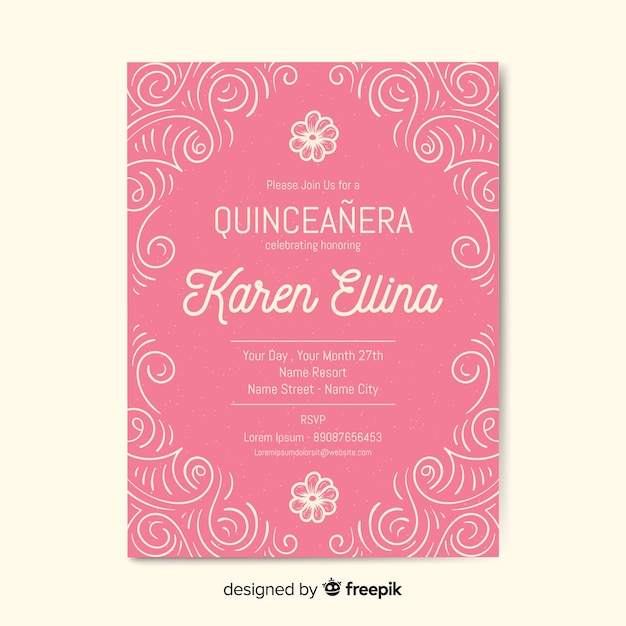 Invitación a fiesta de quinceañera