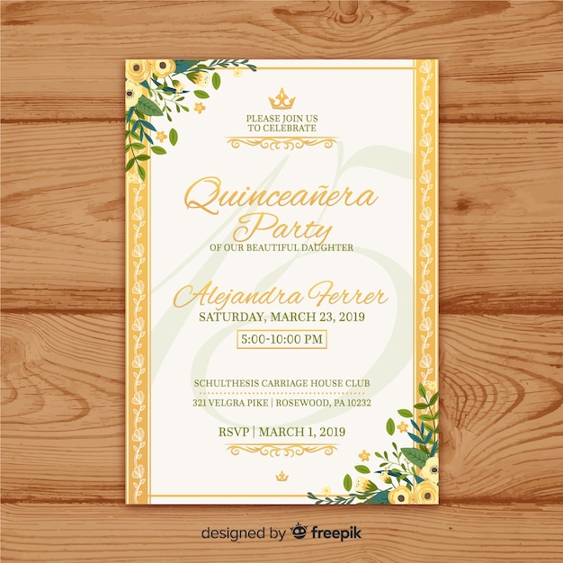 Invitación a fiesta de quinceañera