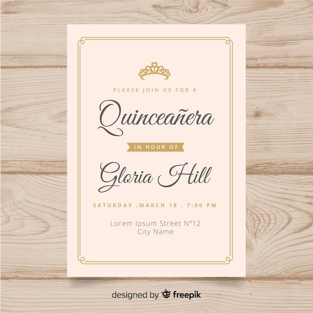 Vector gratuito invitación fiesta quinceañera