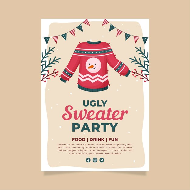 Invitación fiesta suéter feo