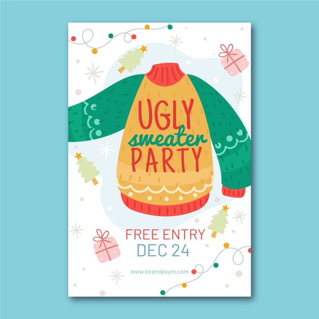Invitación fiesta suéter feo