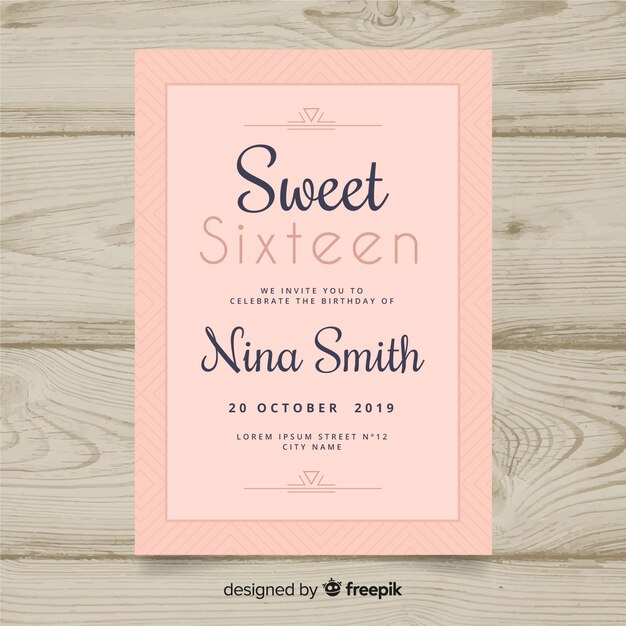 Invitación fiesta super dulces dieciséis