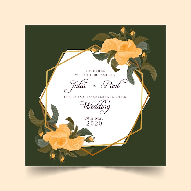 Invitación floral de la boda