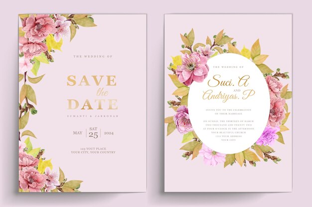 Invitación floral para la boda