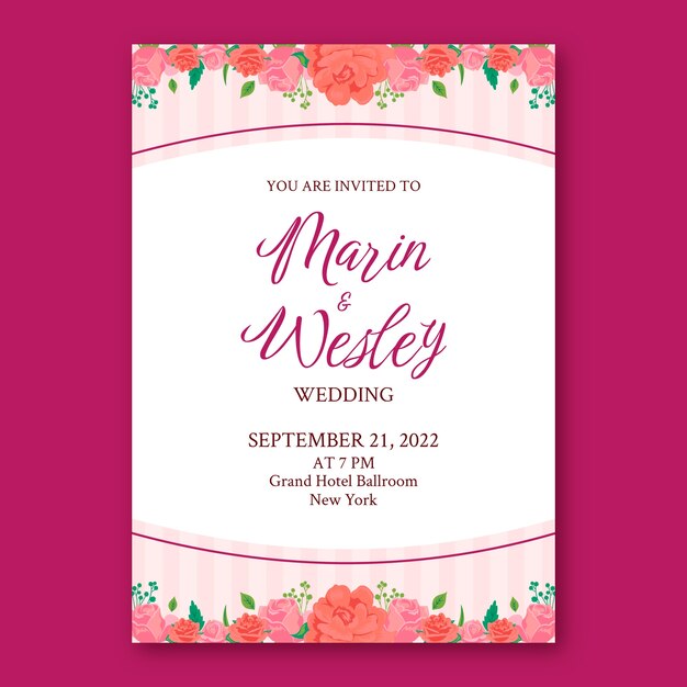Invitación floral para boda
