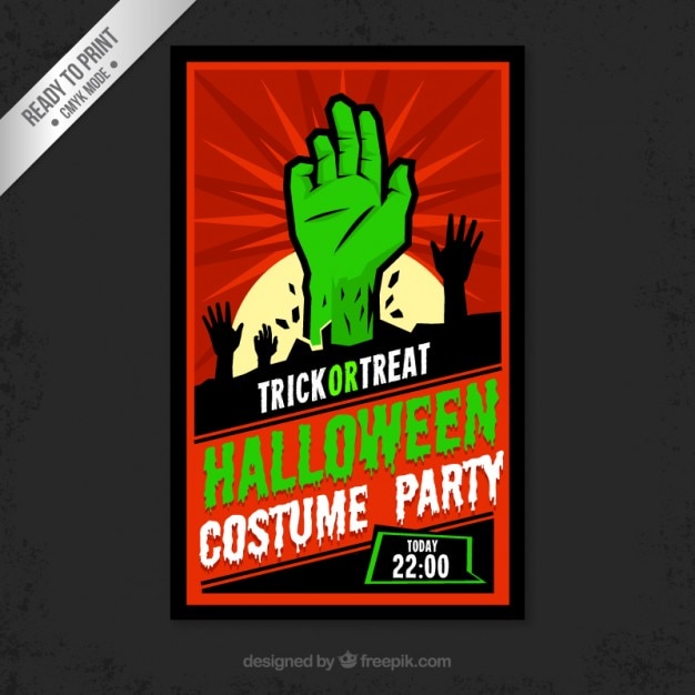 Vector gratuito invitación de halloweeen colorida