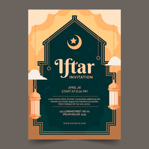 Invitación iftar plana