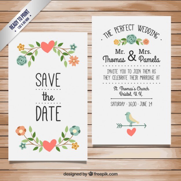 Invitación linda de boda