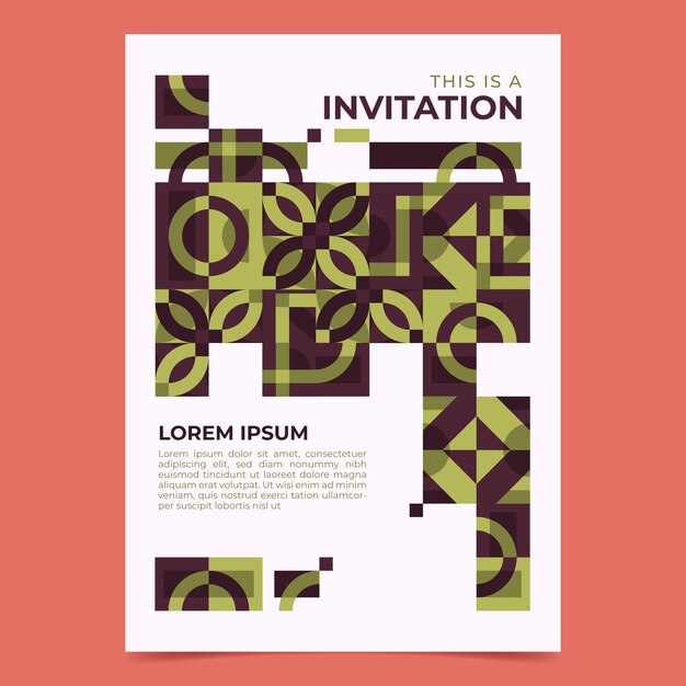 Invitación de mosaico plano