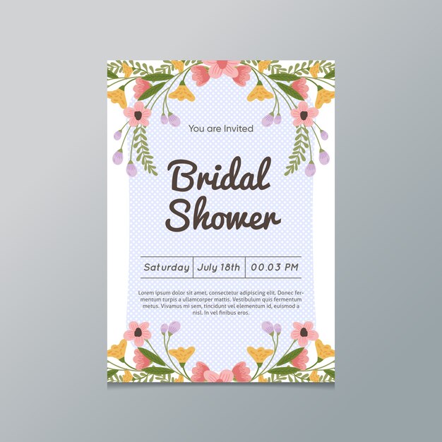 Invitación nupcial floral de la ducha