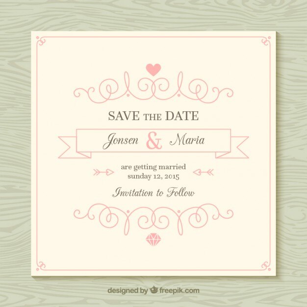 Invitación ornamental de boda