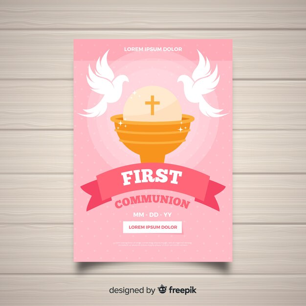 Invitación primera comunión cáliz plano