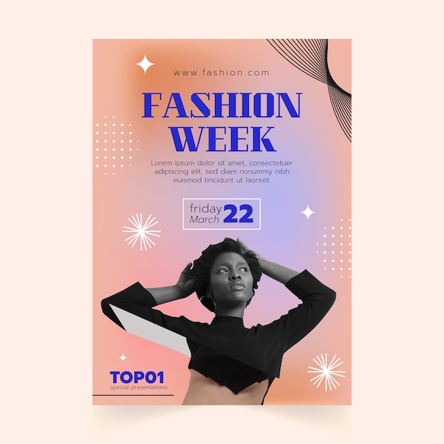 Invitación a la semana de la moda Gradient