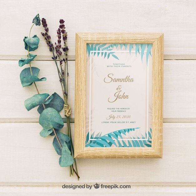 Invitación tropical de boda