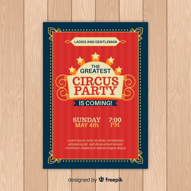 Vector gratuito invitación vintage estilo circo para fiesta