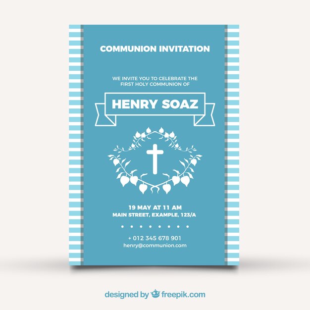 Invitación vintage de primera comunión 