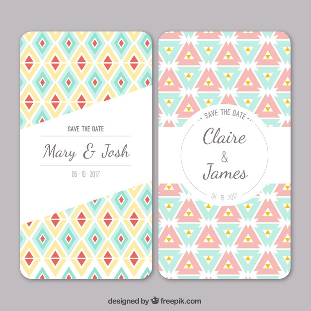 Invitaciones de boda con estampado moderno