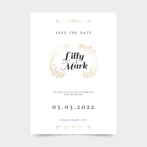 Invitaciones de boda formales con degradado