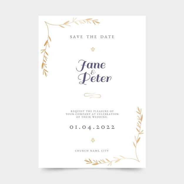 Invitaciones de boda formales con degradado