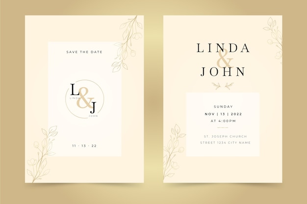 Invitaciones de boda formales con degradado