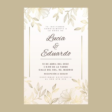 Invitaciones de boda en español | Vector Gratis