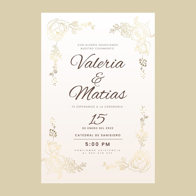 Invitaciones de boda gradiente en español