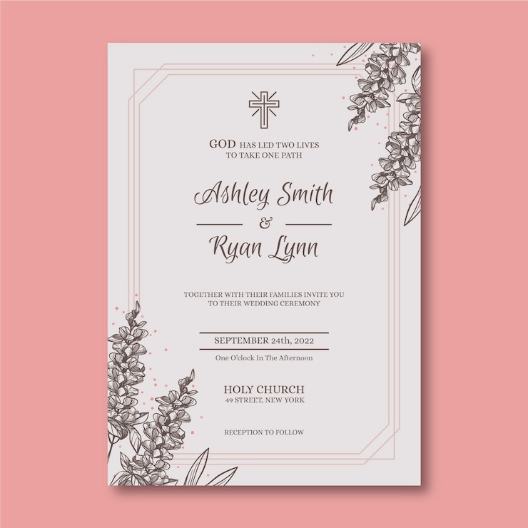 Vector gratuito invitaciones de boda de religión creativa