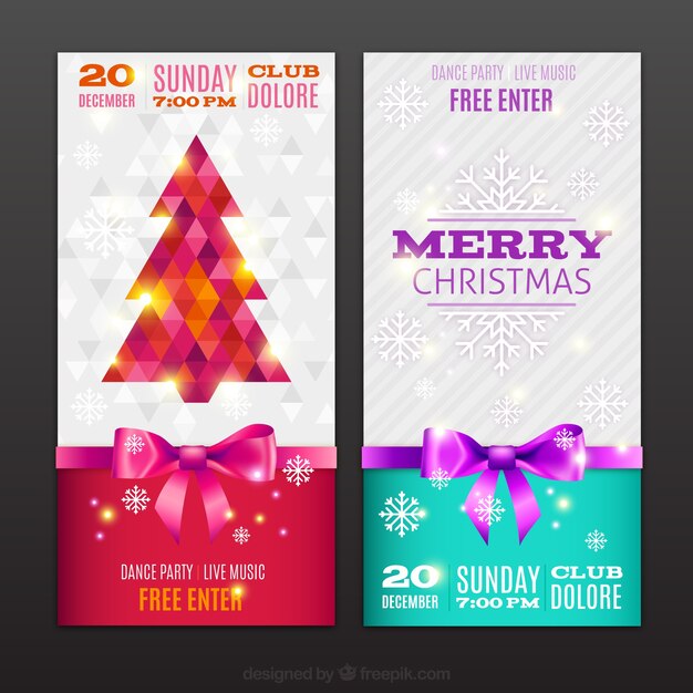 Invitaciones coloridas de fiesta de navidad