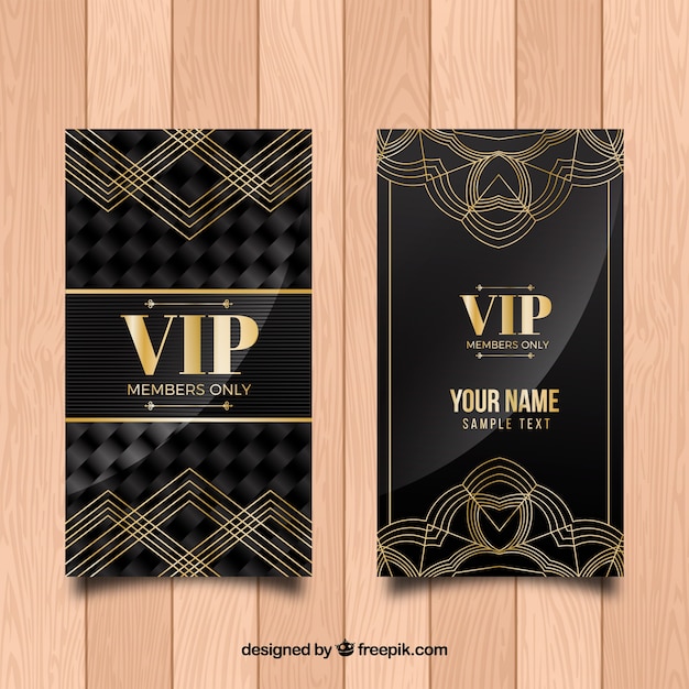 Vector gratuito invitaciones elegantes vip