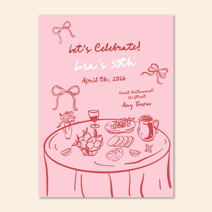 Vector gratuito invitatoria de cumpleaños dibujada a mano por doodle