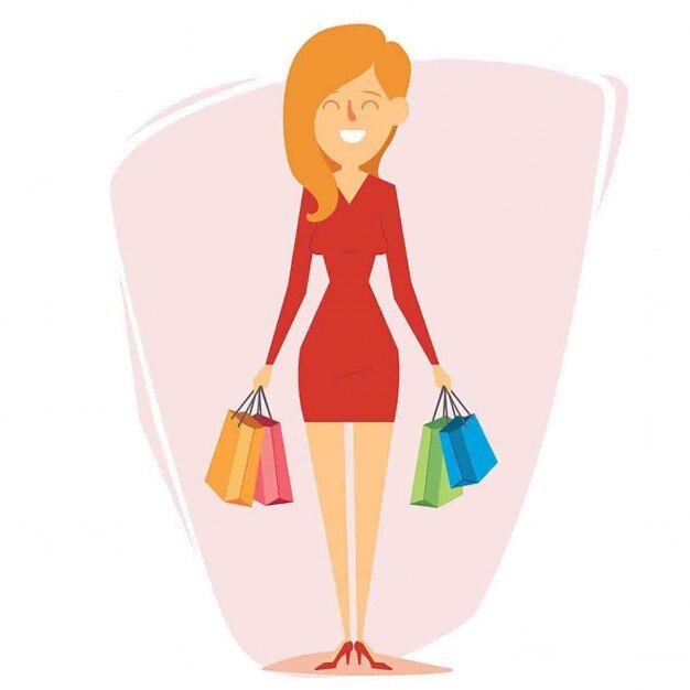 Ir de compras, cartoon 