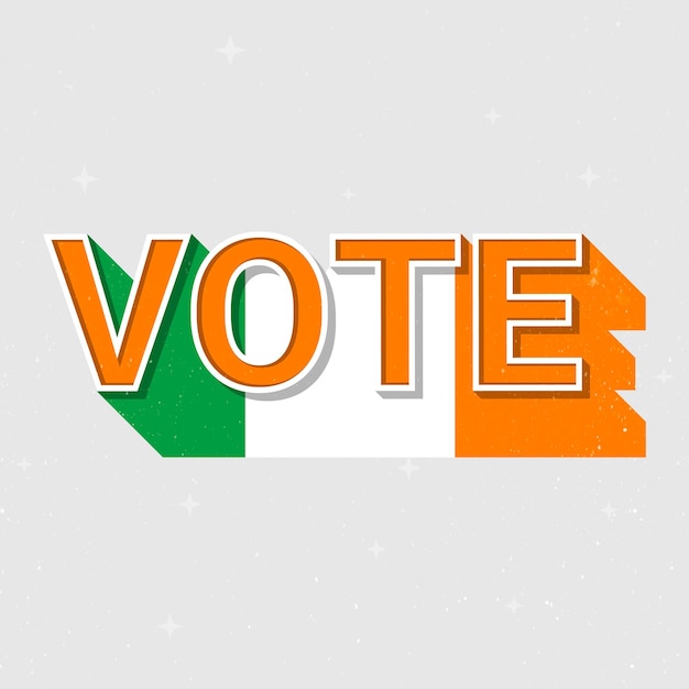 Vector gratuito irlanda elección voto texto vector democracia