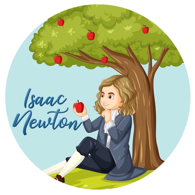 Isaac Newton sentado bajo el manzano