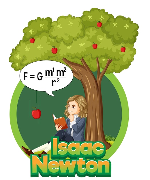 Isaac Newton sentado bajo el manzano