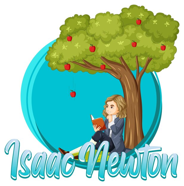 Isaac Newton sentado bajo el manzano