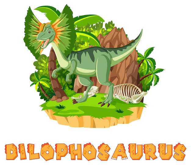 Isla prehistórica con dilophosaurus