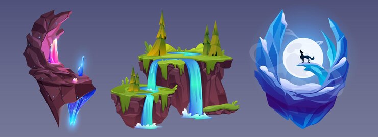 Vector gratuito islas voladoras aisladas en el fondo